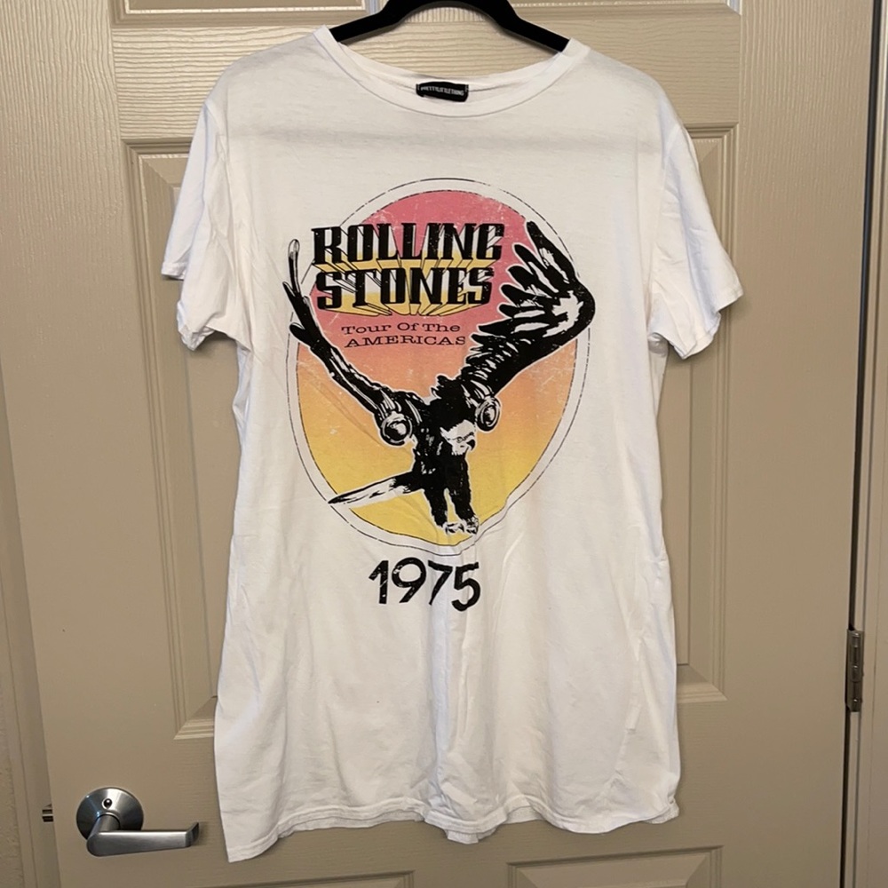 WHITE ROLLING STONES T-SHIRT OR T-SHIRT DRESS